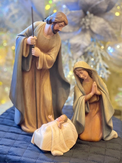 ROMAN WOOD GRAIN 3 PIECE HOLY FAMILY SET 633322
