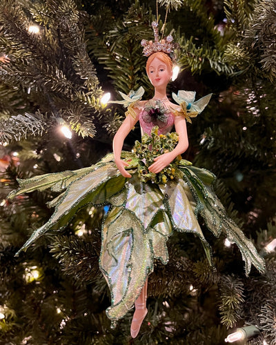 MARK ROBERTS GREEN BALLERINA WITH ARMS DOWN ORNAMENT 36-54232