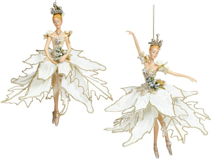 MARK ROBERTS IVORY BALLERINA ARMS DOWN ORNAMENTS 36-54234
