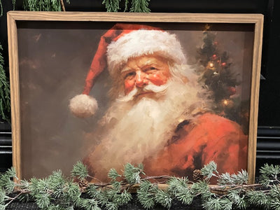 'HE SEES YOU WHEN YOU'RE SLEEPING" FRAMED CANVAS ARTWORK