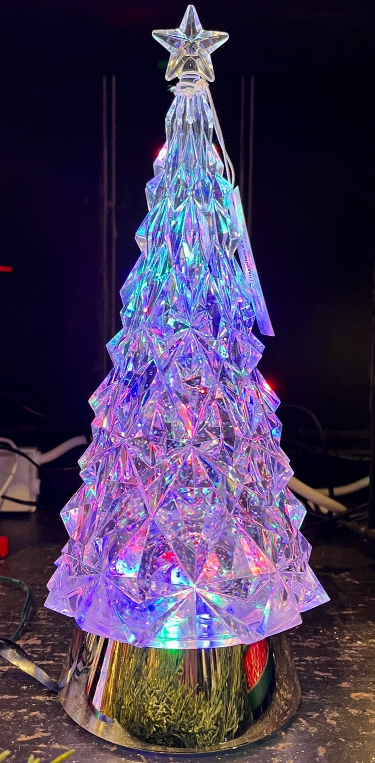 GLITTER LANTERN LARGE GLITTER TREE LANTERN WITH GOLD BASE XACTREE29