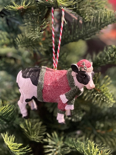 CHRISTMAS COW HANGING ORNAMENT XM832