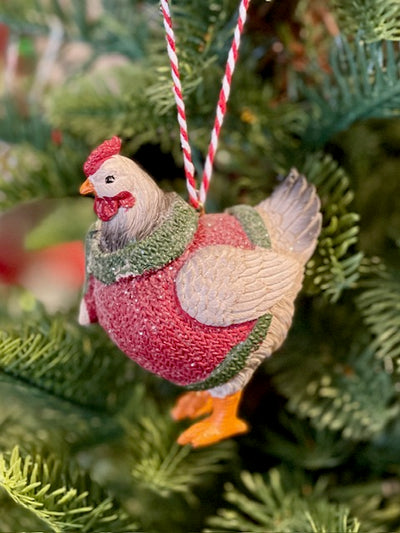 CHRISTMAS CHICKEN HANGING ORNAMENT XM832