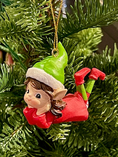 ELF GIRL RED LYING HANGING ORNAMENT XM833