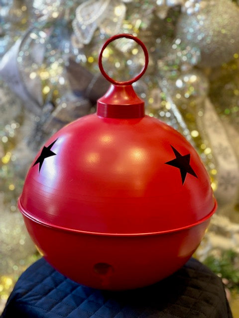 STANDING RED METAL BELL LARGE X3879
