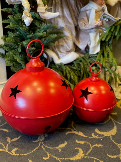 STANDING RED METAL BELL LARGE X3879