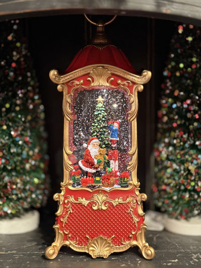 GLITTER LANTERN - RED ELEGANCE SANTA LANTERN 36B