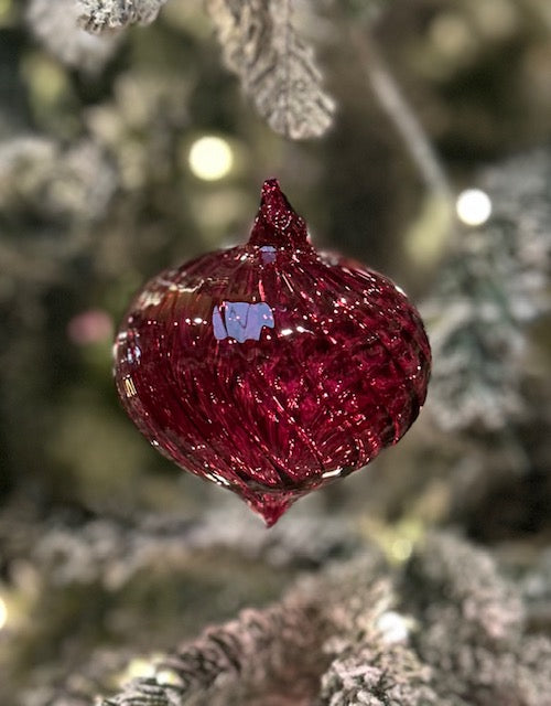 RED ONION SWIRL GLASS ORNAMENT 4523109