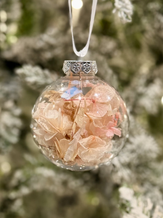DRIED FLOWER CHRISTMAS BAUBLE - PINK DP_XM_P