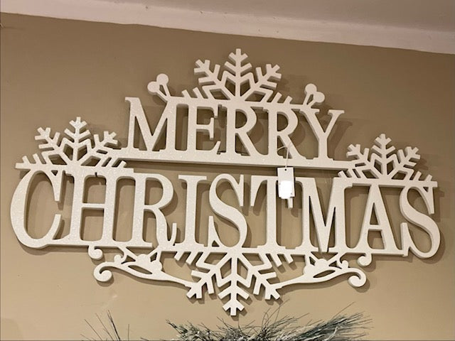 WHITE FROSTED MERRY CHRISTMAS SIGN 4525966 