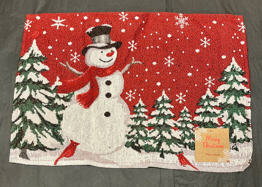 SNOWMAN GLITTER TAPESTRY PLACEMAT 116-P
