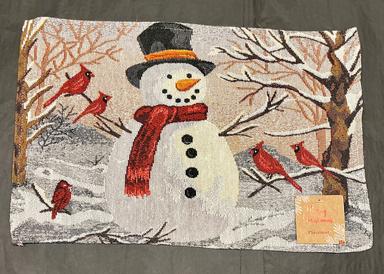 WINTER SNOWMAN TAPESTRY PLACEMAT 116-P