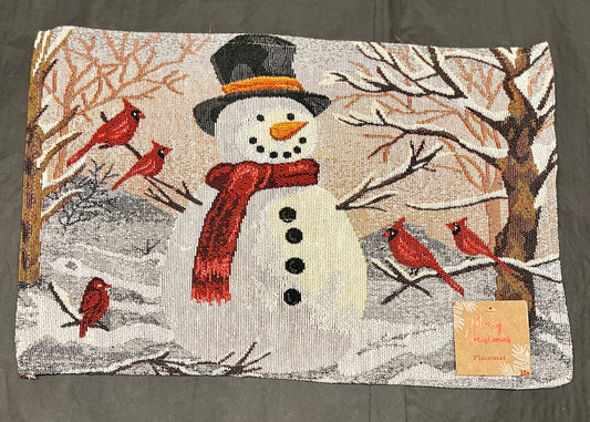 WINTER SNOWMAN TAPESTRY PLACEMAT 116-P