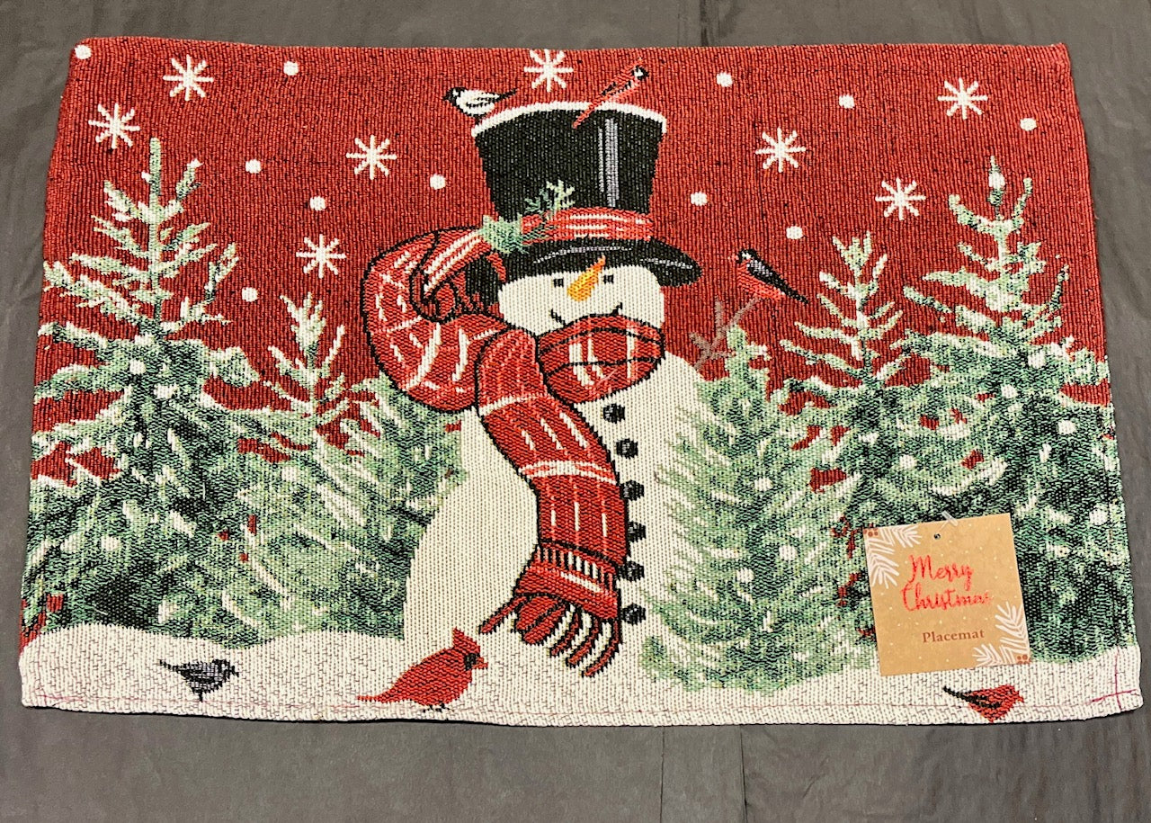 SNOWMAN FOREST TAPESTRY PLACEMAT 116-P