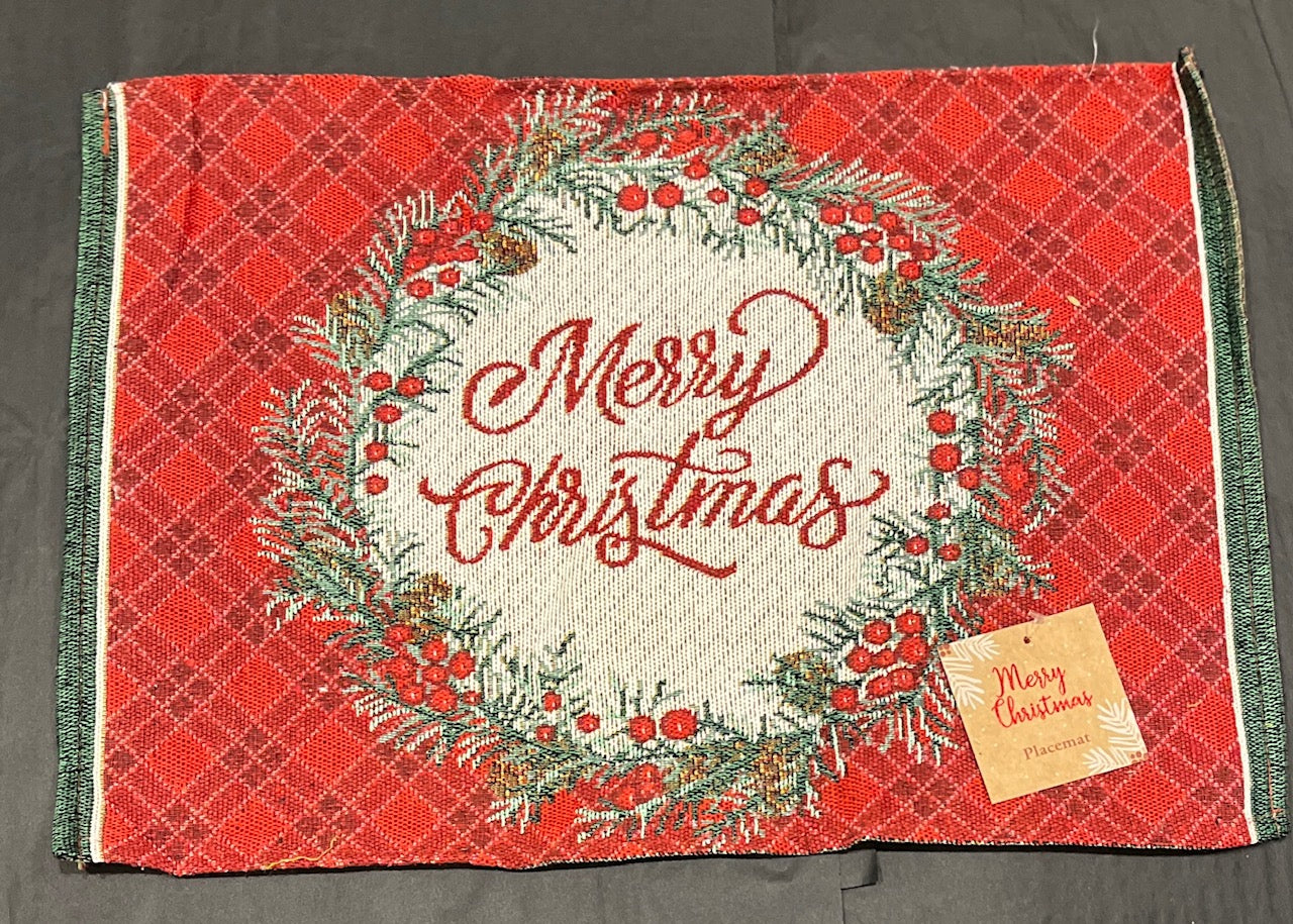 TARTAN MERRY CHRISTMAS TAPESTRY PLACEMAT 174-P