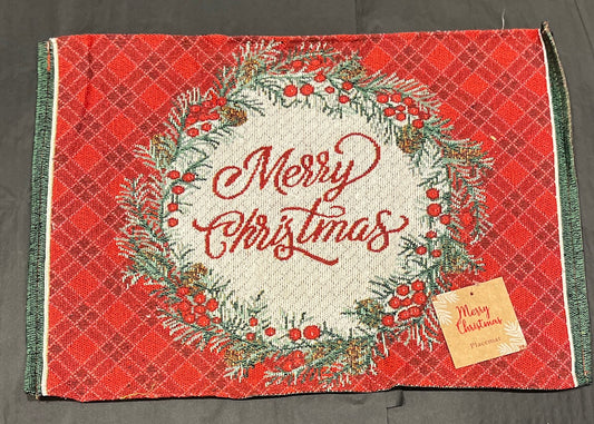 TARTAN MERRY CHRISTMAS TAPESTRY PLACEMAT 174-P