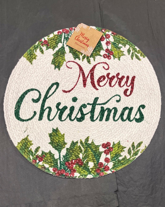 MERRY CHRISTMAS PRINTED BRAIDED PLACEMAT CBRD-PM