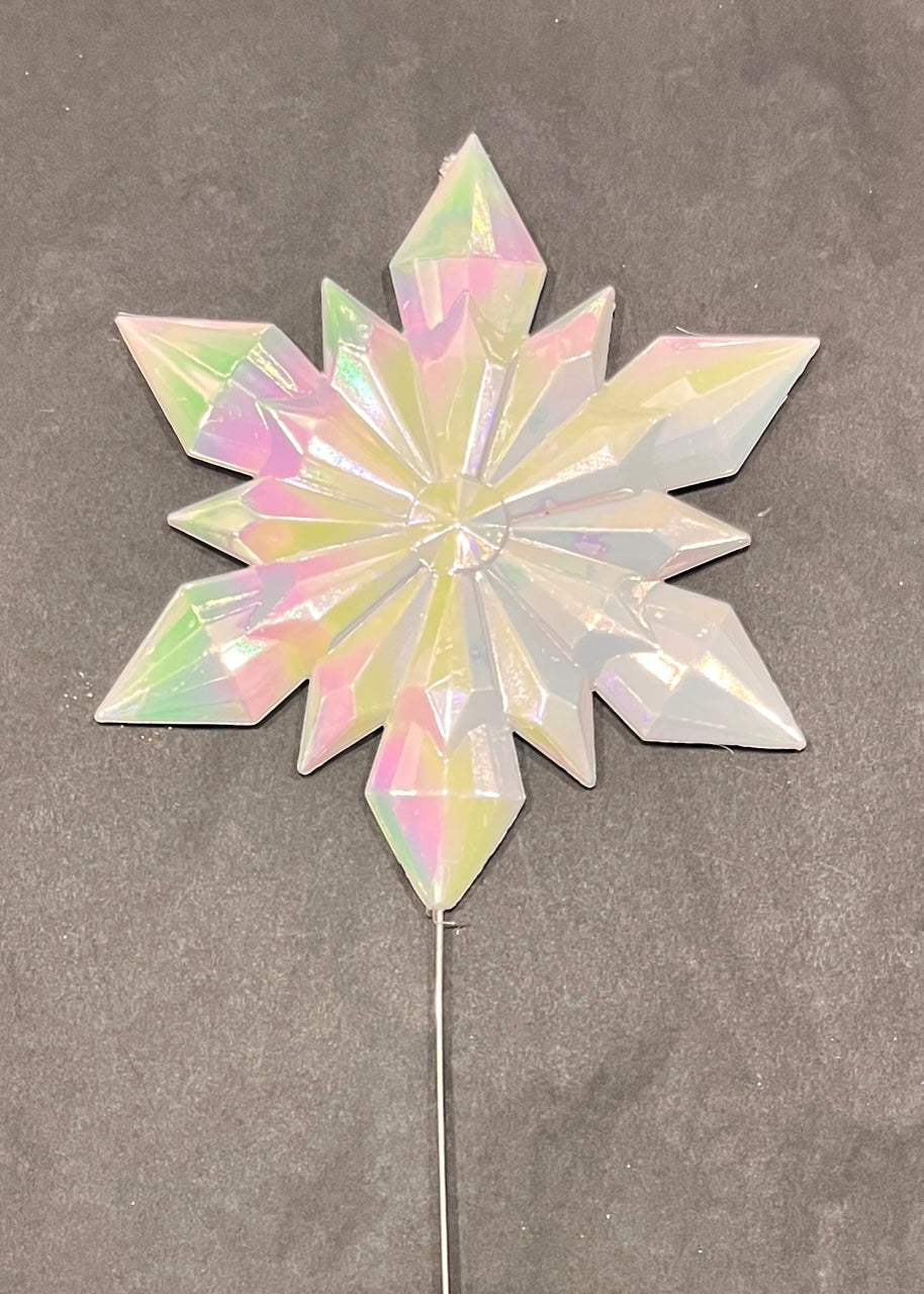 WHITE IRRIDESCENT SNOWFLAKE TREE TOPPER B X434888