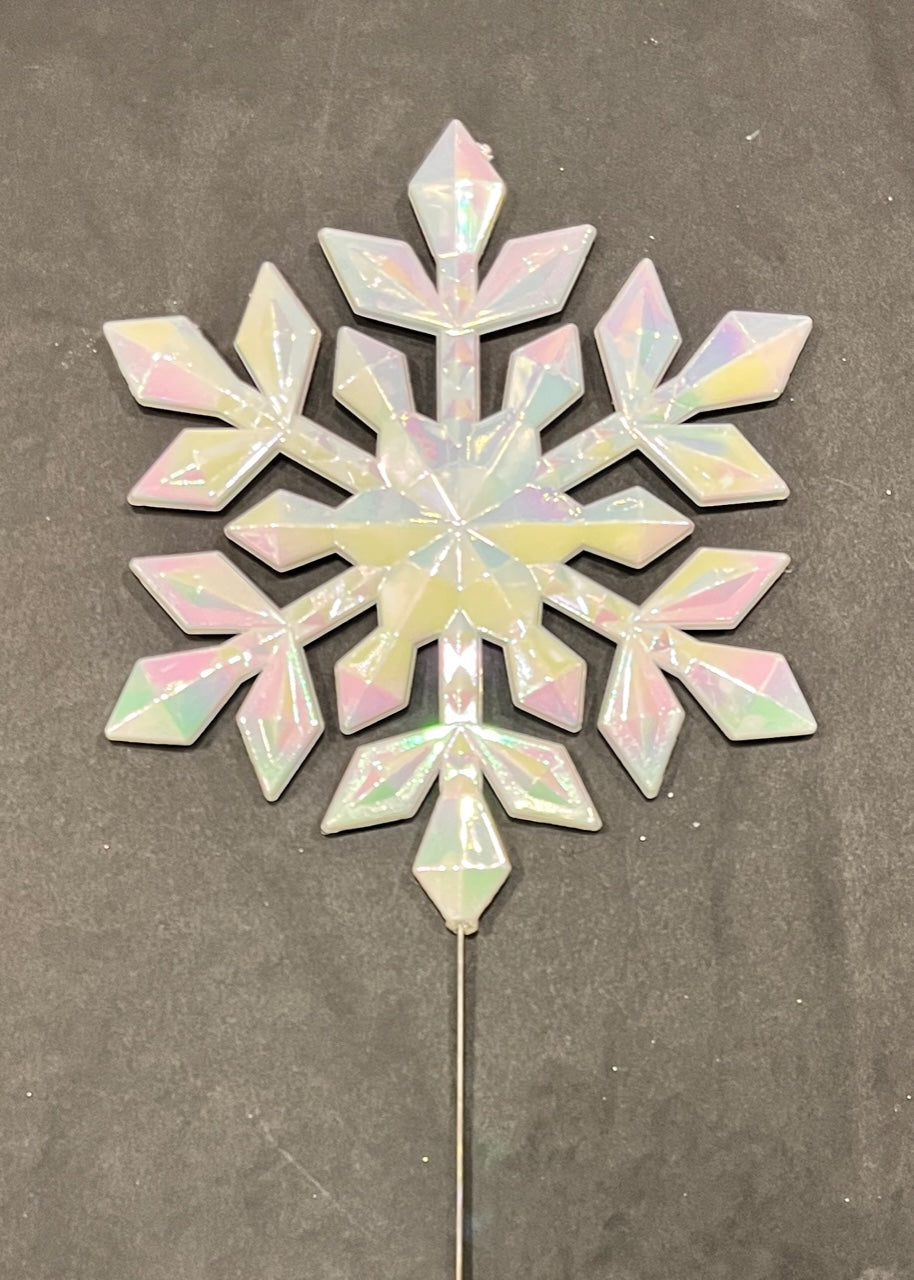 WHITE IRRIDESCENT SNOWFLAKE TREE TOPPER A X434888