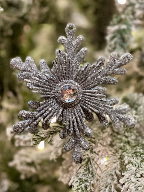 SILVER GLITTER STAR SHATTERPROOF ORNAMENT X417683