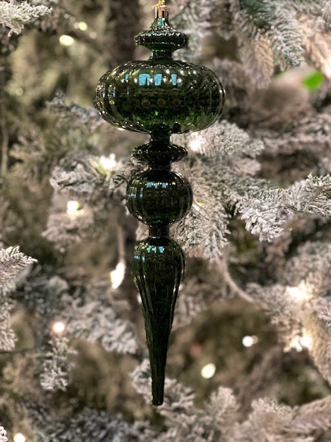 GREEN 30CM FINIAL SHATTERPROOF ORNAMENT X432358