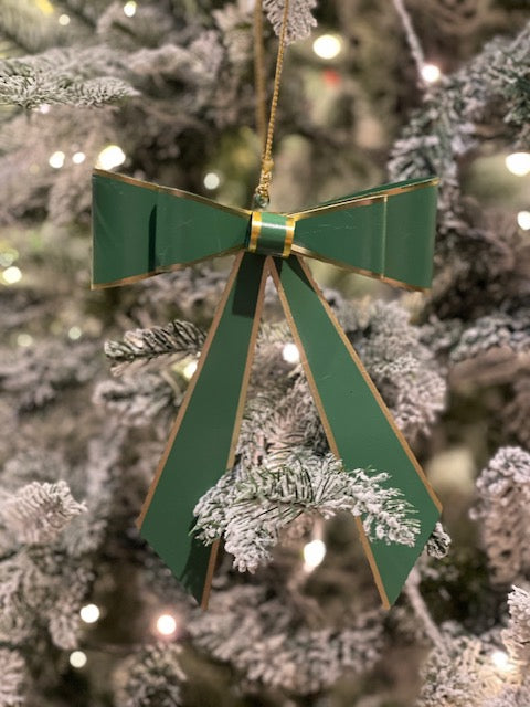 GREEN METAL BOW ORNAMENT X439937