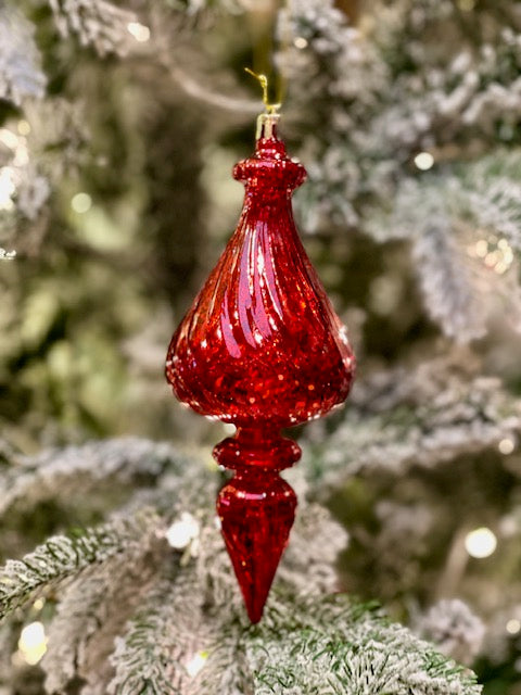 RED 18CM FINIAL SHATERPROOF ORNAMENT X432341