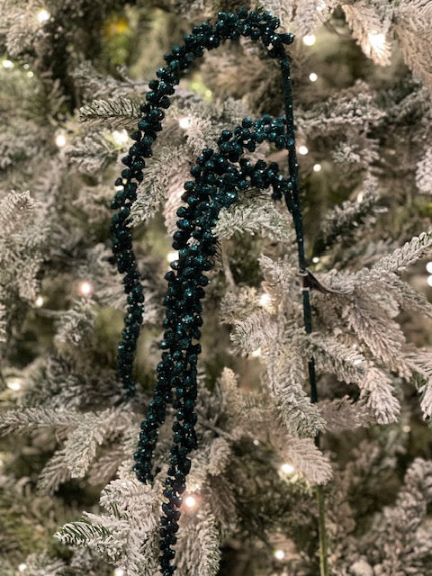 EMERALD GREEN GLITTER DROP STEM X419892