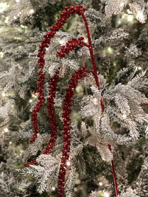 RED GLITTER DROP STEM X419892