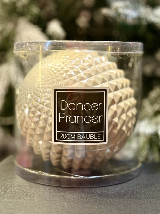  20CM CHAMPAGNE DIAMOND ROUND SHATTERPROOF ORNAMENT X421130