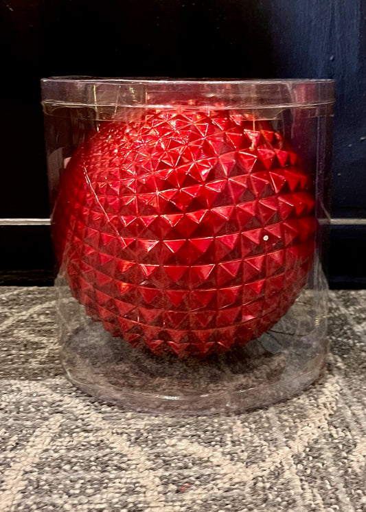 20CM QUILTED RED SHATTERPROOF BAUBLE X421215