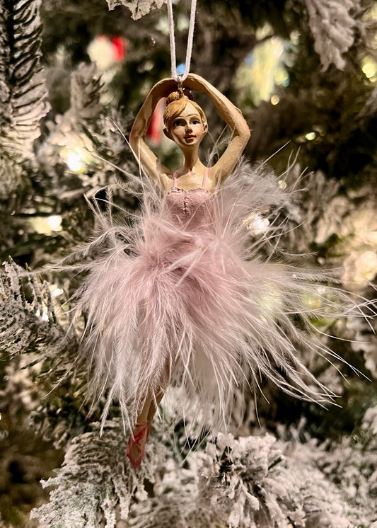 PINK DANCING BALLERINA ARMS UP HANGING ORNAMENT UC570094