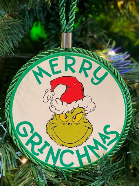 GREEN MERRY GRINCHMAS GRINCH HANGING ORNAMENT XSIGN67