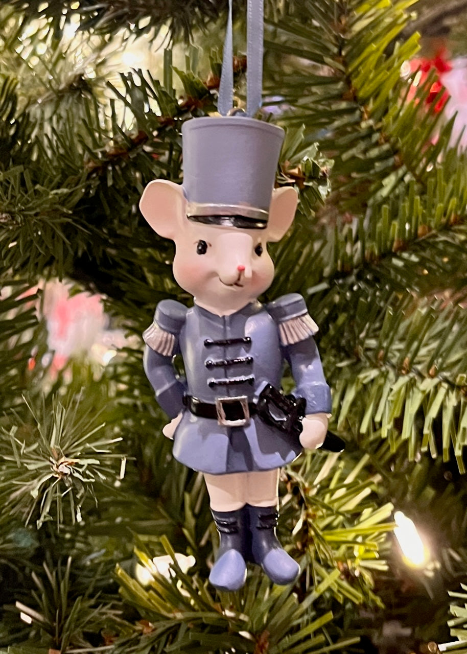 BLUE & WHITE MOUSE SOLDIER ORNAMENT SEM408