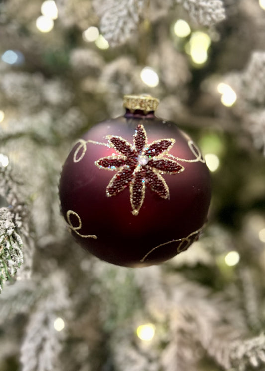 GLITTER BURGUNDY ROUND  A XM0451