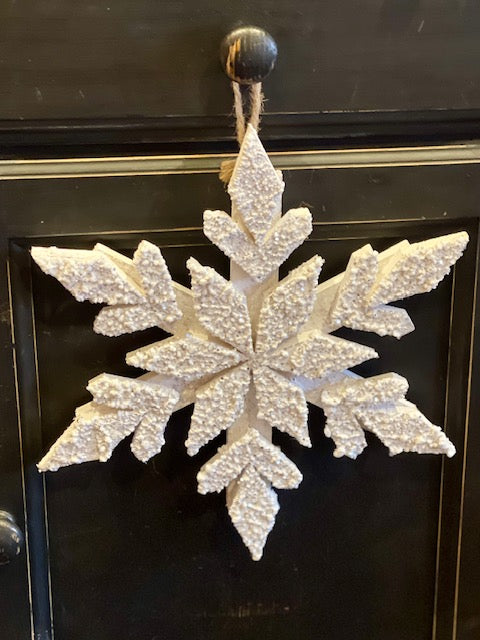 MEDIUM WHITE FROSTED SNOWFLAKE SUJ592