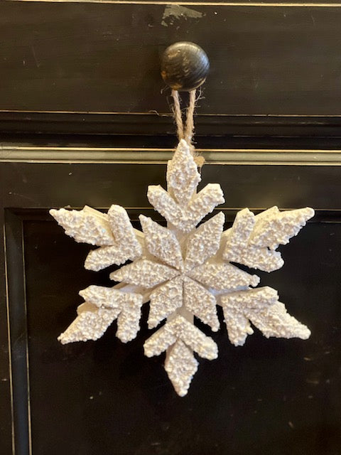 SMALL WHITE FROSTED SNOWFLAKE SUJ592