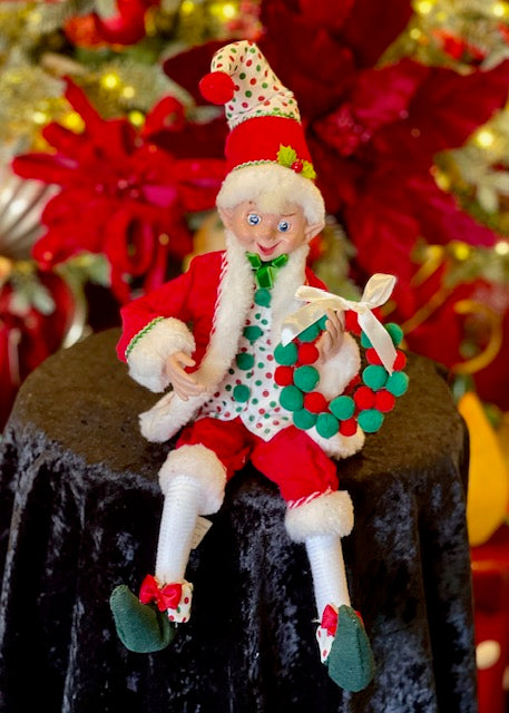 SPOTTO THE ELF WITH POM POM WREATH 4502287