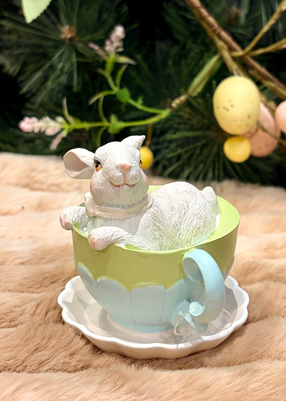 Sweet Bunny in Tea Cups - Green/Blue E6PS414