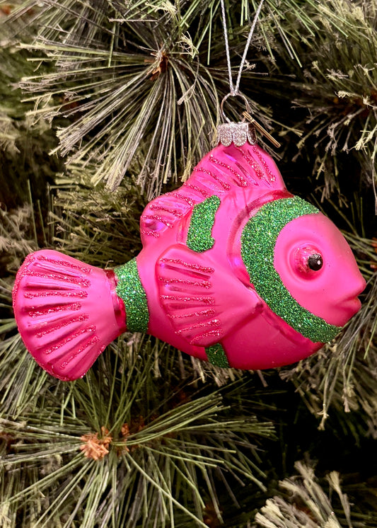 ERIC CORTINA PINK GLASS GOLDFISH HANGING ORNAMENT 4553142 