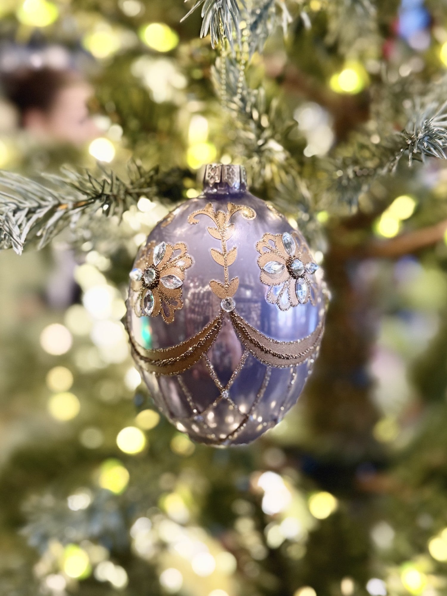 MAUVE GLASS EGG 2.5 INCH ORNAMENT 4552956