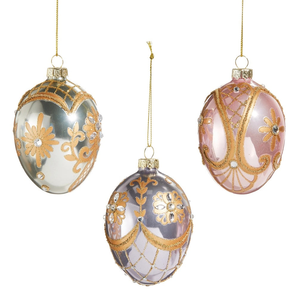 MAUVE GLASS EGG 2.5 INCH ORNAMENT 4552956