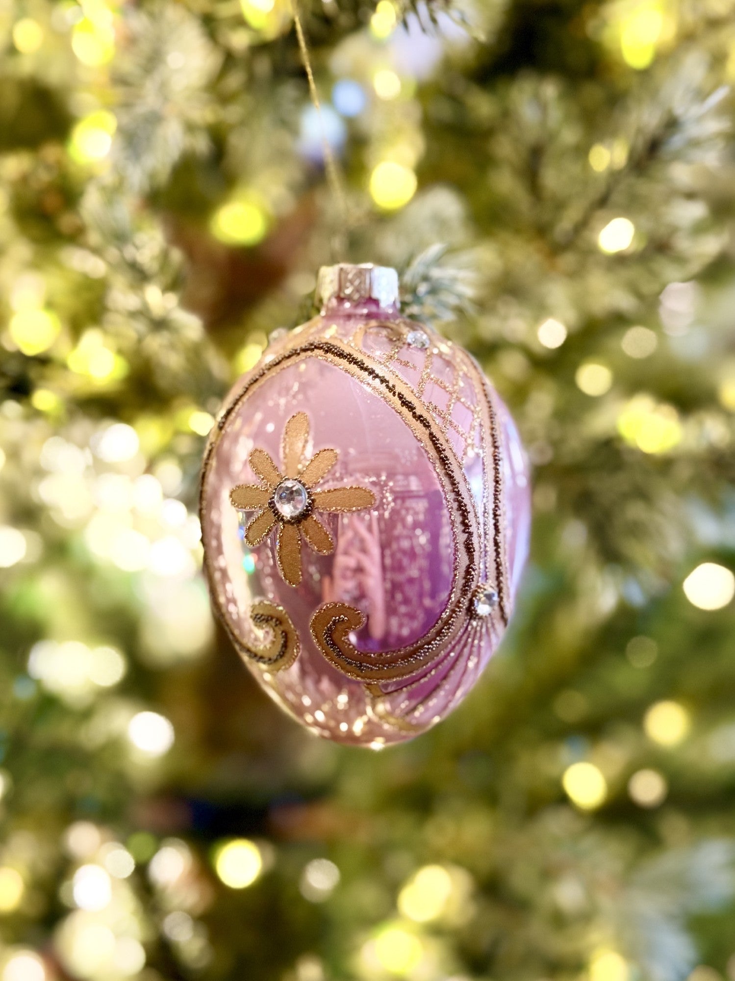 PINK GLASS EGG 2.5 INCH ORNAMENT 4552956