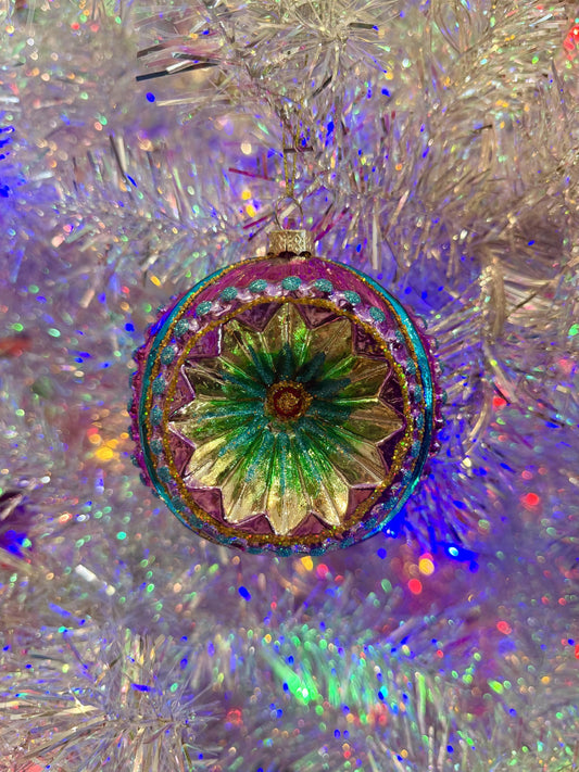 Vintage Pink + Mint Witch Eye Reflector Ornament 4524892