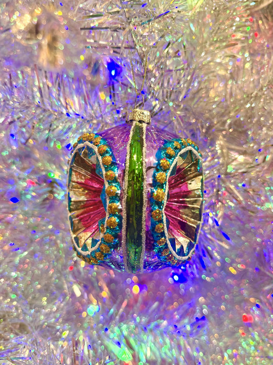 Vintage Purple + Pink Witch Eye Reflector Ornament 4524892