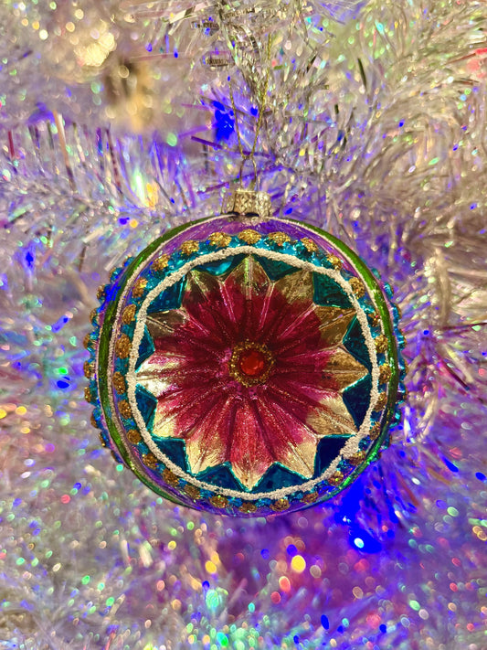 Vintage Purple + Pink Witch Eye Reflector Ornament 4524892