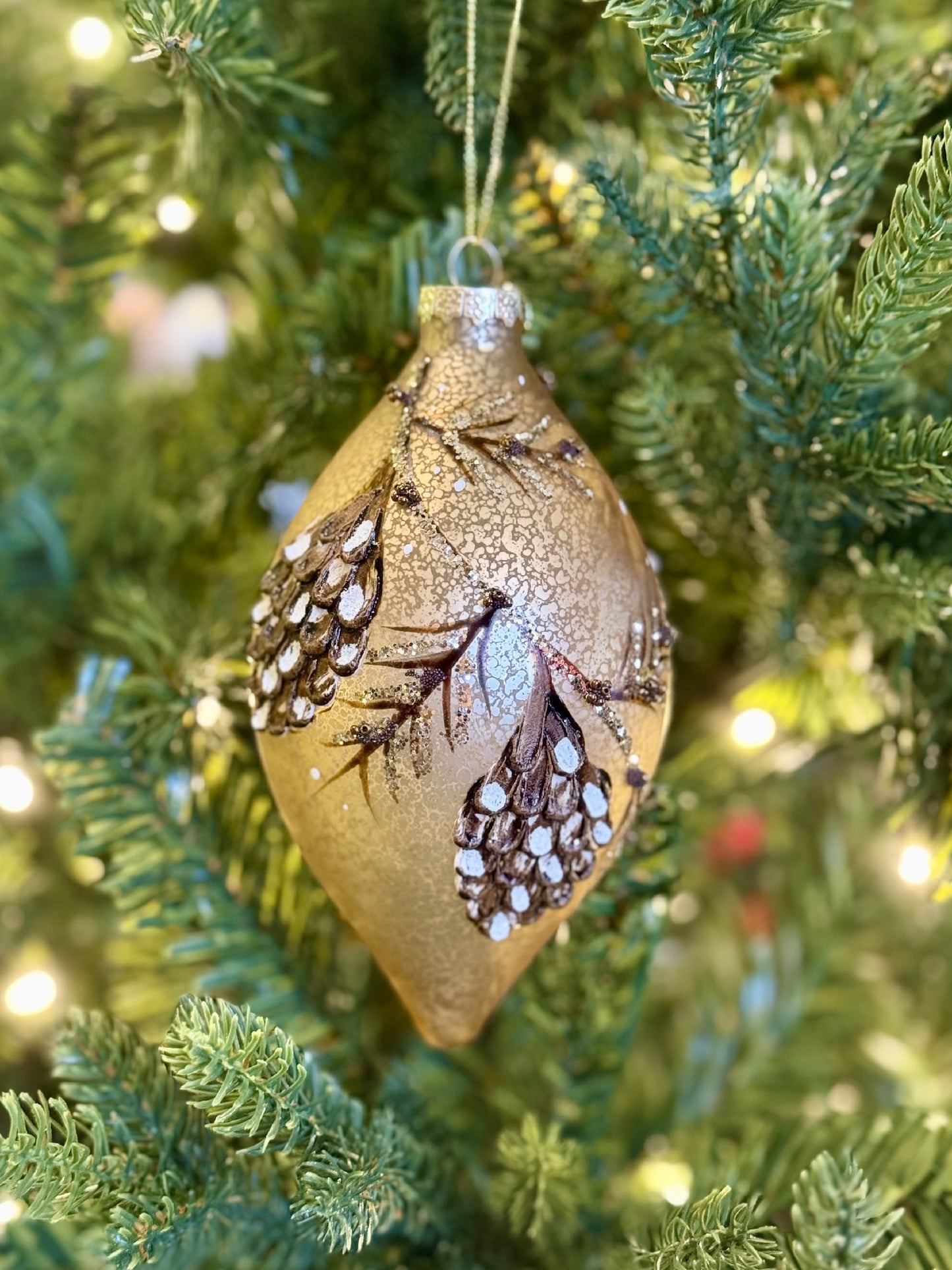 Brown Mercury Pinecone Drop Ornament 4322809