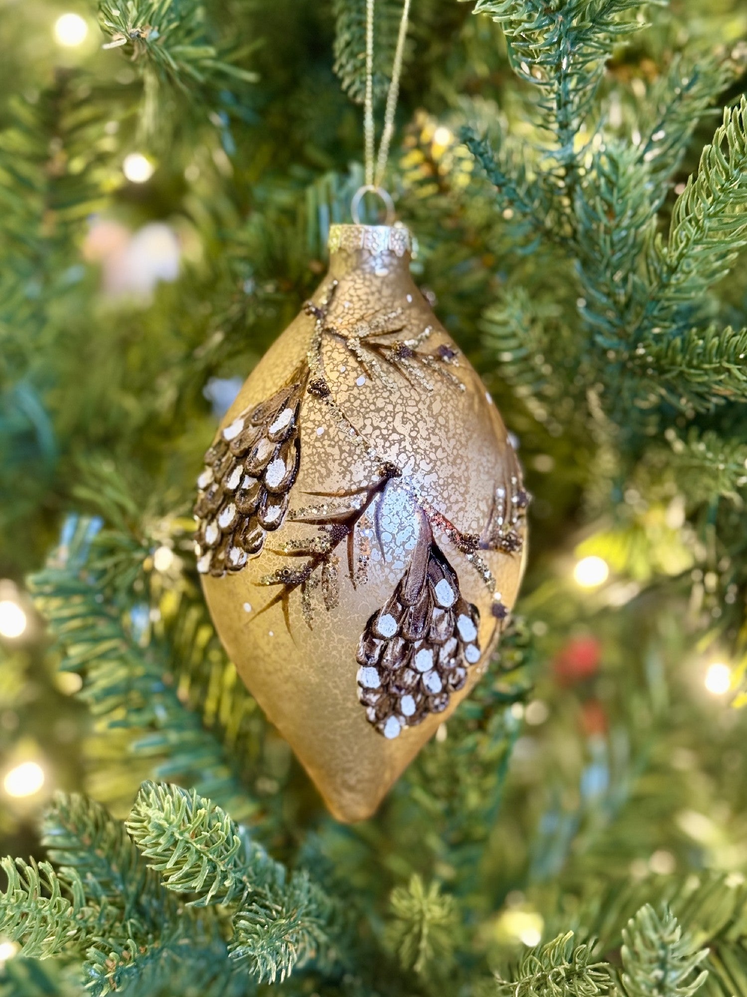 Brown Mercury Pinecone Drop Ornament 4322809