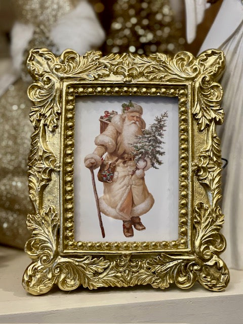 VICTORIAN CREAM ST NICHOLAS IN GOLD FRAME 4536656