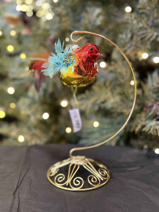 Curved Gold 8.75Inch Ornament Stand